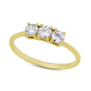anello in oro giallo trilogy con tre pietre ambrosia goielli aaz 082 g