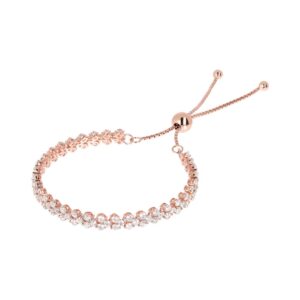 bracciale tennis triplo placcato oro rosa con zirconi bianchi di bronzallure wsbz00740wr
