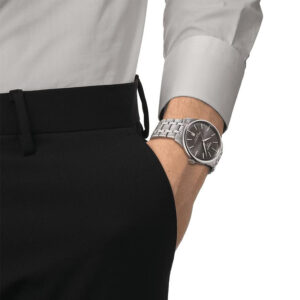 Orologio da Uomo Tissot Chemin Des Tourelles Automatico in Acciaio con Quadrante Grigio diamatro di 39 mm T1398071106100