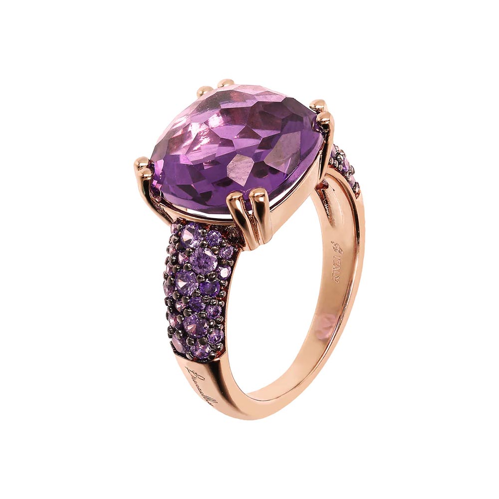 anello bronzallure con cristallo ametista viola wsbz02179am