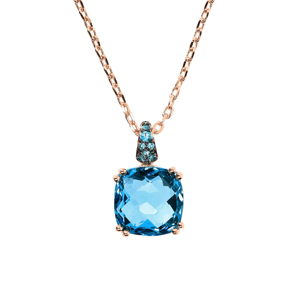 collana bronzallure con zirconi e cristallo blu wsbz02180blue