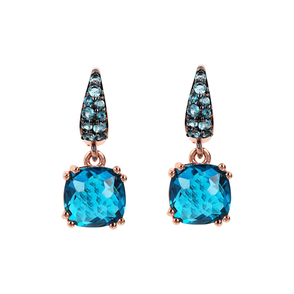 orecchini pendenti bronzallure con cristalli e zirconi blu wsbz02182blue