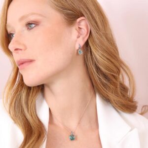 collana bronzallure con zirconi e cristallo paraiba verde wsbz02180green