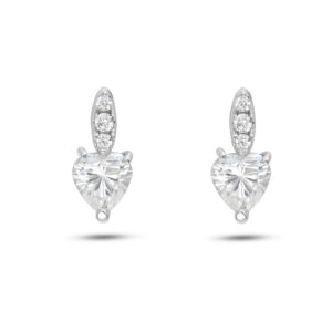 orecchini in oro bianco con zirconi a cuore ambrosia gioielli aoz 532