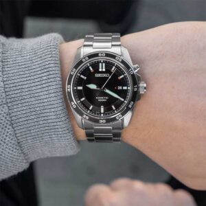 orologio uomo seiko kinetic ska785p1 acciaio quadrante nero