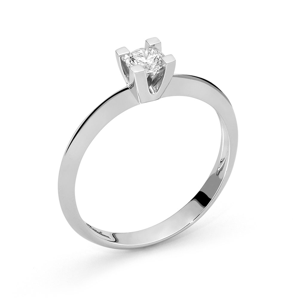 anello solitario fidanzamento per proposta matrimonio in oro bianco con diamante miluna lid3265-024g7