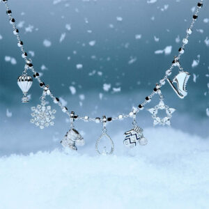 collana ciondoli charm rosato inverno natale