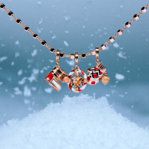 collana ciondoli charm rosato oro rosa natale