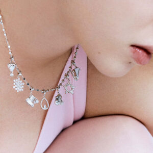 collana rosato ciondoli charm argento inverno natale
