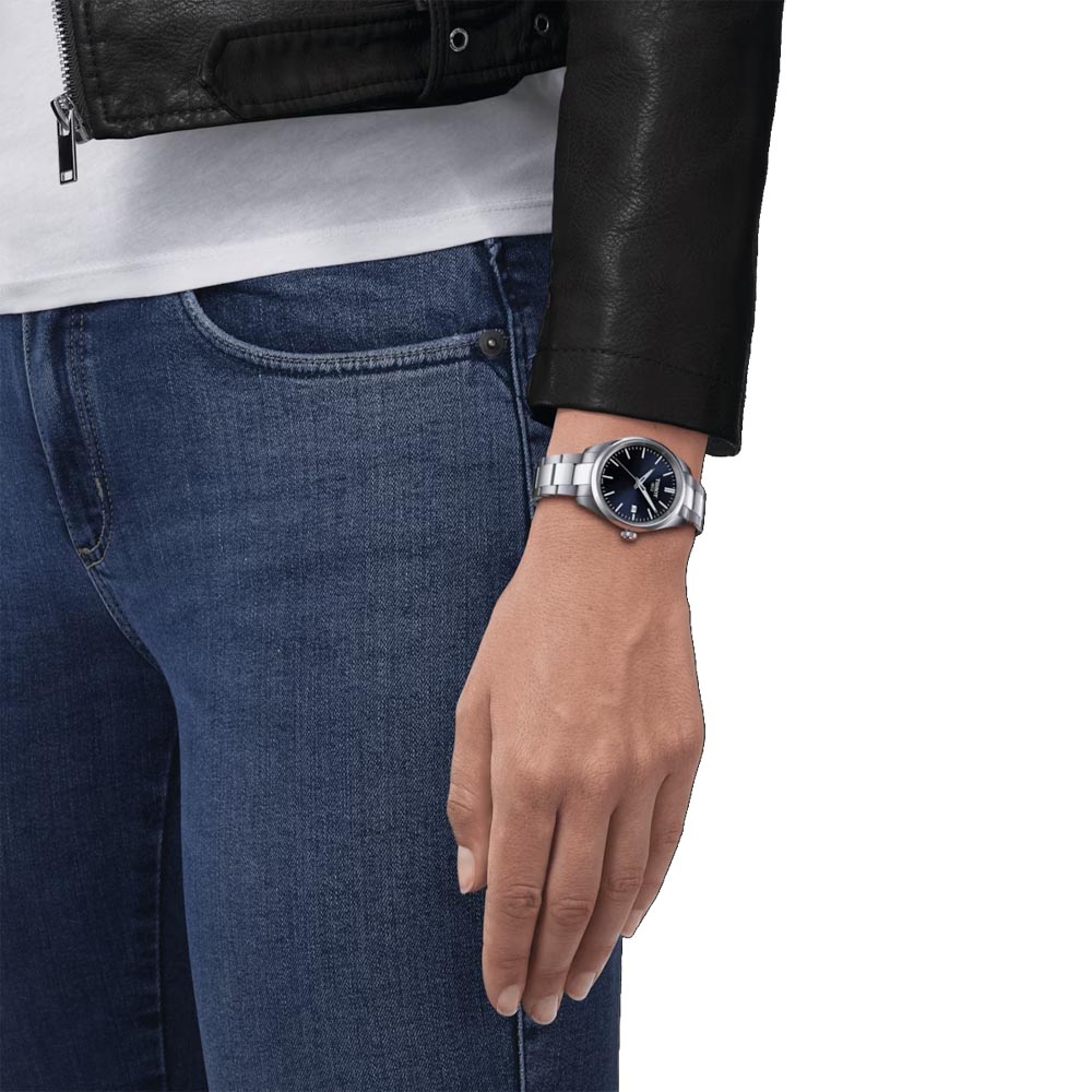 orologio donna tissot pr 100 quadrante blu in acciaio t1502101104100