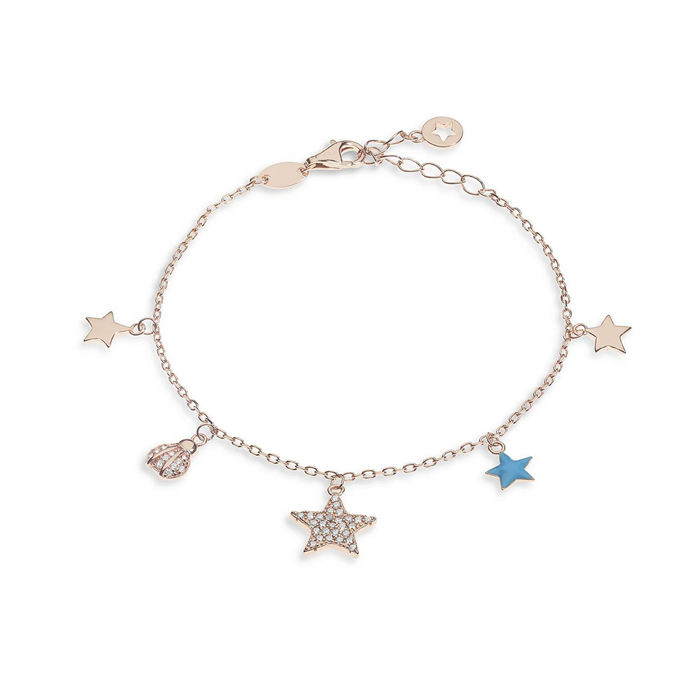 bracciale donna stelle argento oro rosa comete bra 243