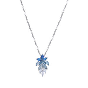 collana donna con pendente fiore blu in argento comete gla 263