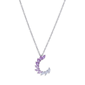 collana donna con pendente zirconi rosa in argento comete gla 261