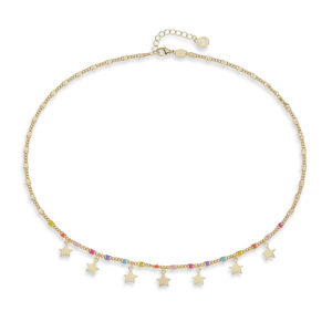 collana donna stelle argento oro giallo comete gla 254