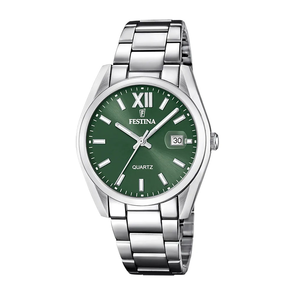 orologio uomo acciaio con quadrante verde festina f20683/5