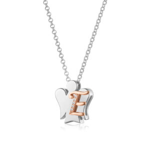 collana con ciondolo angelo iniziale e in argento di roberto giannotti gia500e