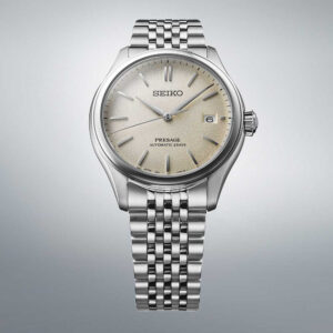 Orologio-Seiko-Presage-Automatico-Uomo-Acciaio-Crema-Seta-Giapponese-SPB463J1