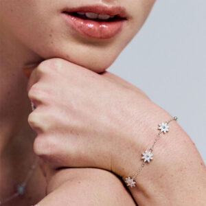 bracciale gaia fiori argento rosato rzga67