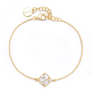 bracciale oro giallo con dettaglio quadrato rosato gemma rzge20