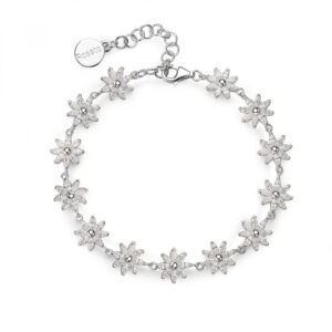 bracciale tennis fiori argento rosato rzga69