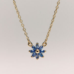 collana fiore azzurro rosato gaia oro rzga63