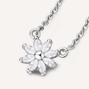 collana fiore margherita argento rosato gaia rzga62