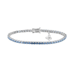 bracciale tennis da donna argento e cristalli bianchi azzurri e blu comete gioielli bra 168