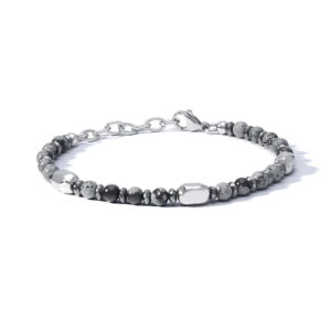 bracciale uomo acciaio e pietre nere comete ubr 1210