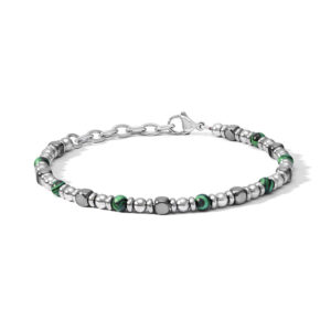 bracciale uomo acciaio e pietre verdi comete ubr 1201