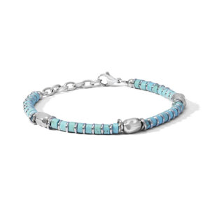 bracciale uomo acciaio e turchese azzurro comete ubr 1212