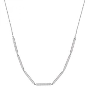 collana donna rosato con barrette collezione bianca rzbi08 in argento e zirconi
