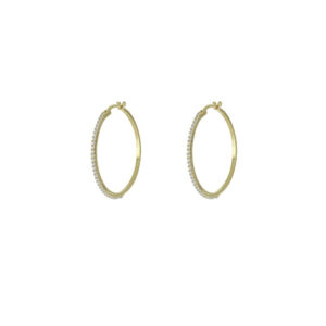 orecchini cerchio oro giallo con zirconi baravelli O672B3