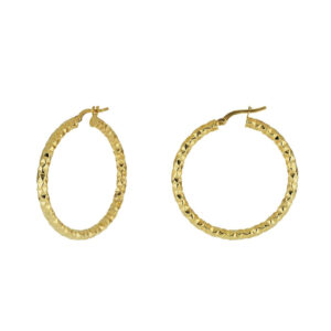 orecchini cerchio oro giallo sfaccettato baravelli O212OD