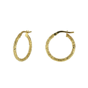 orecchini cerchio oro giallo sfaccettato baravelli O242OC