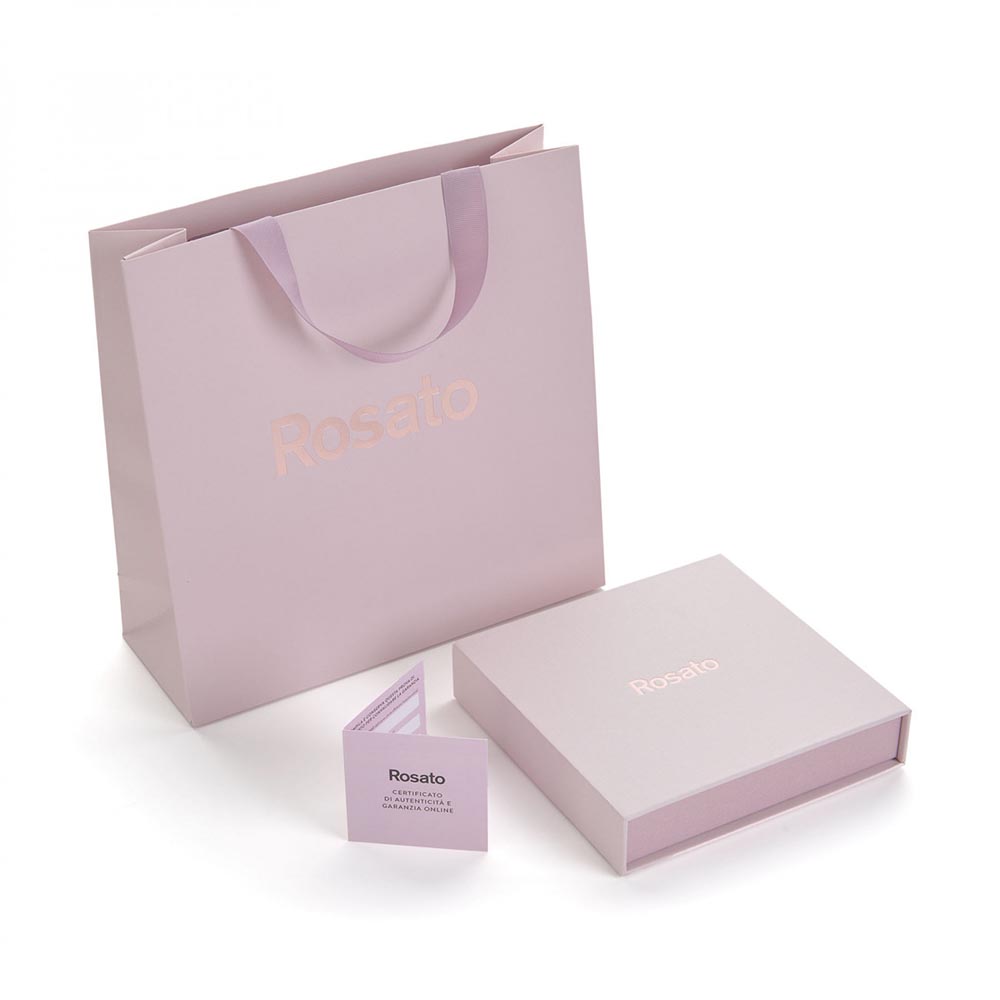 Collana Con Ciondolo Croce In Argento 925 E Cristalli Viola AOBOCO - Gioiello Regalo Per Donna In Confezione Regalo