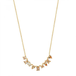 collana girocollo donna rosato collezione gemma rzge03 in argento oro giallo e zirconi champagne