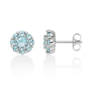 orecchini fiore in argento 925 con topazi azzurri miluna gioielli collezione gemme del cielo erd2923