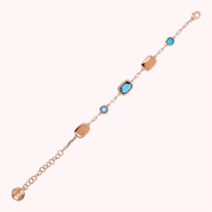 Bracciale Bronzallure Felicia Blu Placcato Oro Rosa WSBZ02447 AQ 2