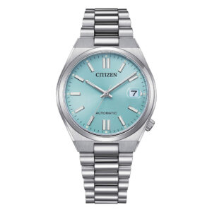 orologio meccanico automatico citizen tsuyosa 37mm nj0200-50L in acciaio con quadrante azzurro