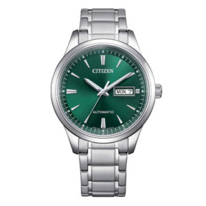 orologio da uomo automatico citizen ny4058-79x in acciaio con quadrante verde e funzione day date
