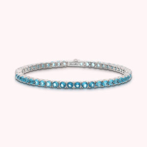 bracciale tennis donna bronzallure placcato oro bianco con zirconi azzurro acquamarina wsbz02485.aq