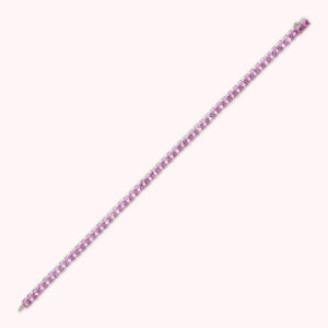 bracciale tennis donna bronzallure placcato oro bianco con zirconi rosa fucsia wsbz02485.rc