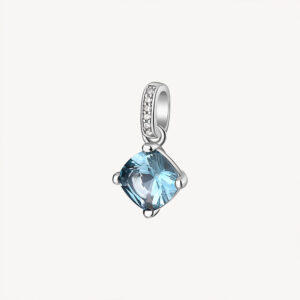 ciondolo punto luce argento con zircone azzurro acquamarina brosway fcl18