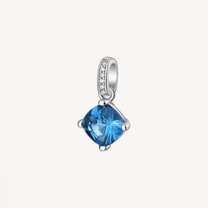 ciondolo punto luce argento con zircone blu zaffiro brosway ffb15