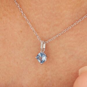 ciondolo punto luce argento con zircone azzurro acquamarina brosway fcl18
