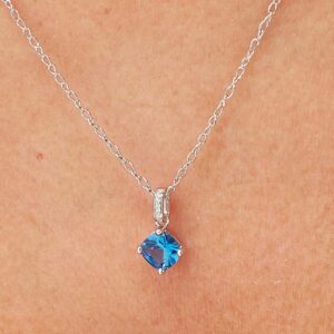 ciondolo punto luce argento con zircone blu zaffiro brosway ffb15