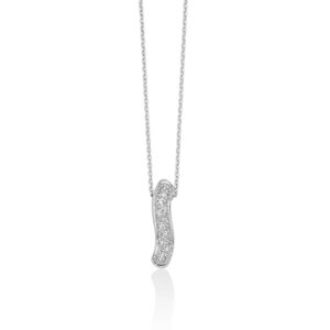 collana donna oro bianco con ciondolo serpente pendente e diamanti miluna cld4772x