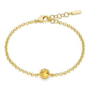 bracciale donna in argento placcato oro giallo con topazio citrino collezione unica colibrì di miluna gioielli brd1119