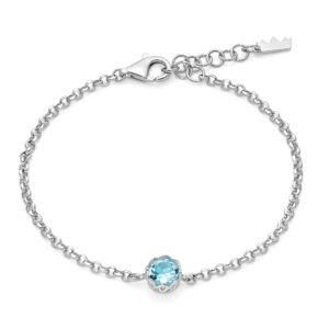 bracciale donna in argento con topazio azzurro collezione unica colibrì di miluna gioielli brd1117