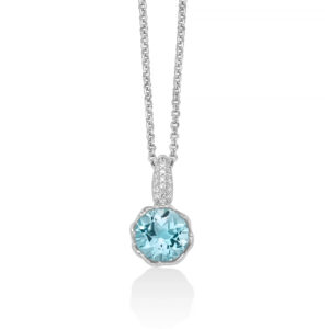 collana argento e topazio azzurro miluna colibrì cld5105